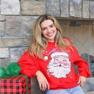 Simply Southern Santa Sequin Crewneck Sweatshirt